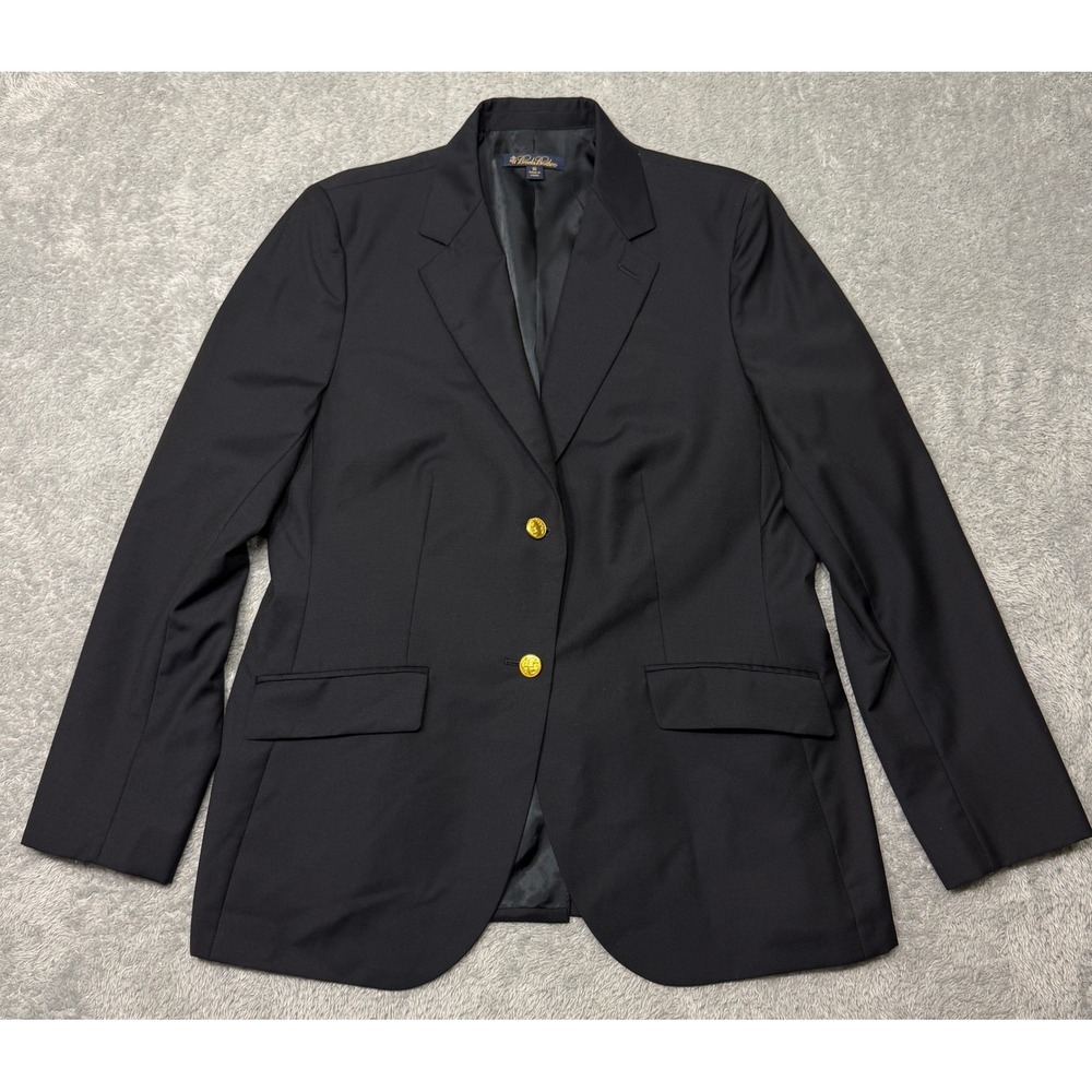 Brooks Brothers Blazer Womens Size 16 Navy Blue Loro Piana Wool Two Button $598